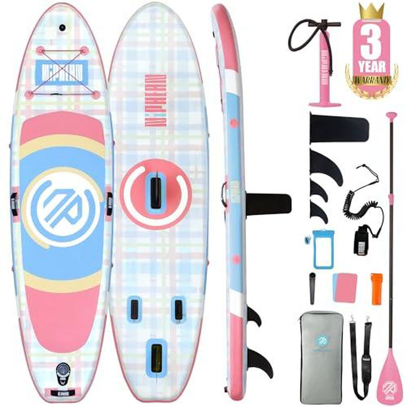 Niphean 10' Inflatable Stand up Paddleboard with 33" Balance Wing & Complete Accessories Set for Adults & Youth, 3-Year Warranty