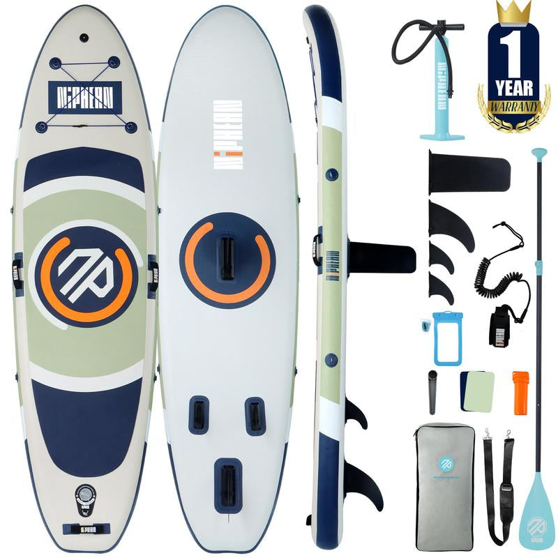 Niphean 10' Inflatable Stand up Paddleboard with 33" Balance Wing & Complete Accessories Set for Adults & Youth, 3-Year Warranty