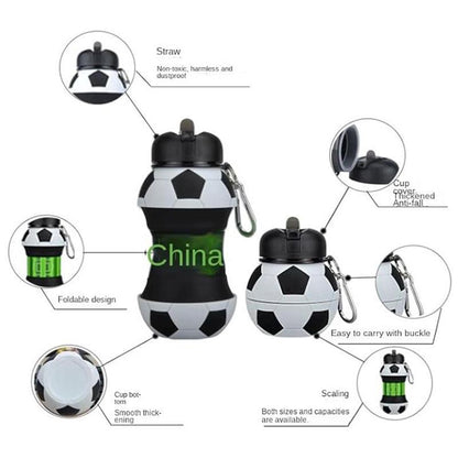 Football Design Sports Water Bottle, Portable Leak-Proof Water Bottle, Creative Water Cup for Outdoor Sports, Christmas Gift