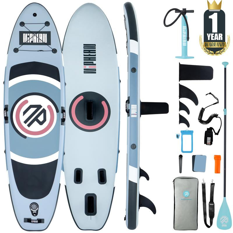 Niphean 10' Inflatable Stand up Paddleboard with 33" Balance Wing & Complete Accessories Set for Adults & Youth, 3-Year Warranty