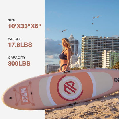 Niphean 10' Inflatable Stand up Paddleboard with 33" Balance Wing & Complete Accessories Set for Adults & Youth, 3-Year Warranty