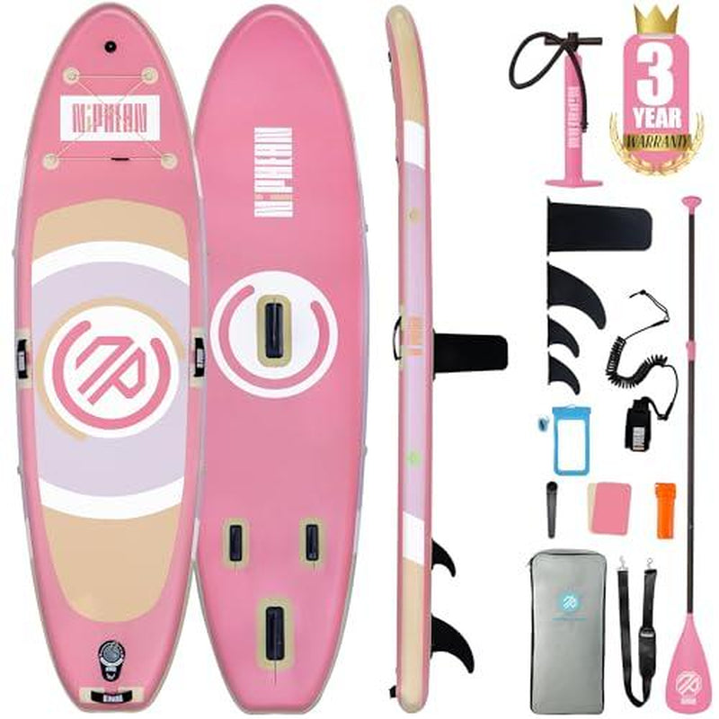 Niphean 10' Inflatable Stand up Paddleboard with 33" Balance Wing & Complete Accessories Set for Adults & Youth, 3-Year Warranty